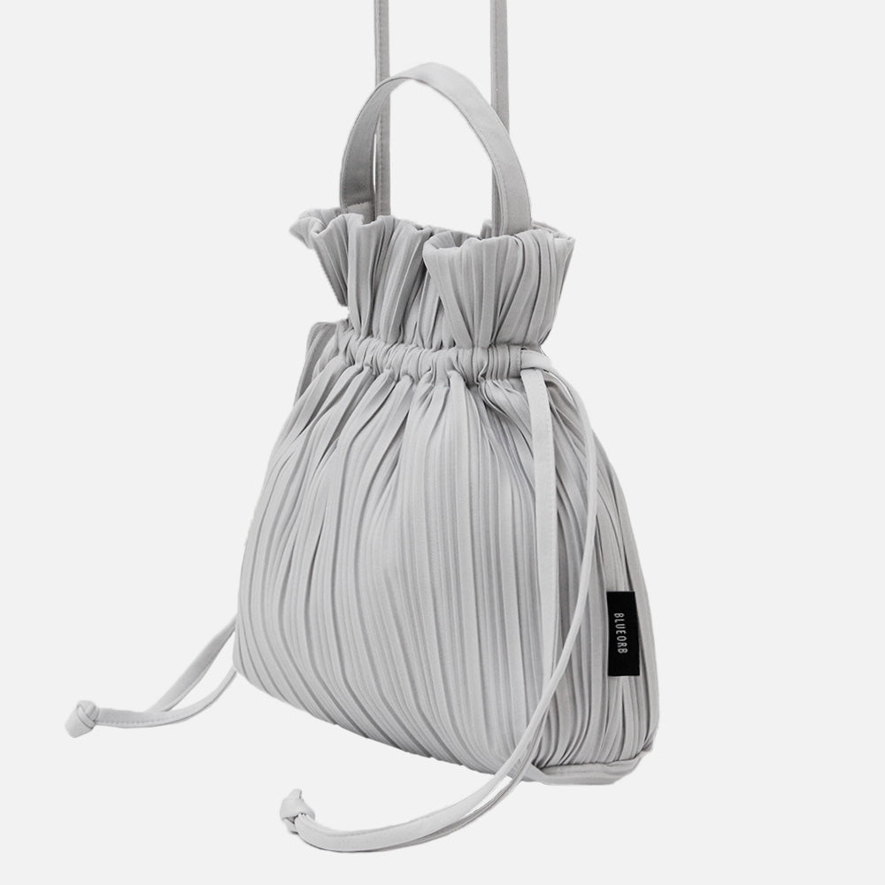 Two Way Ribbon Tote Bag in Metal Grey