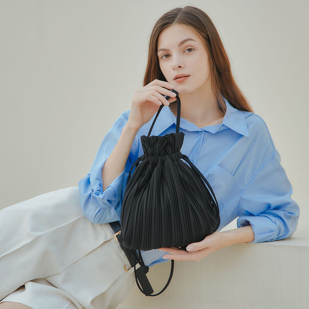 Two Way Ribbon Tote Bag in Beyond Black