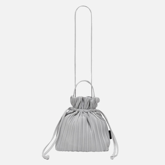Two Way Ribbon Tote Bag in Metal Grey