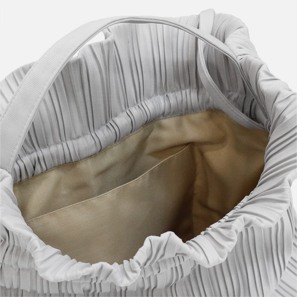 Two Way Ribbon Tote Bag in Metal Grey