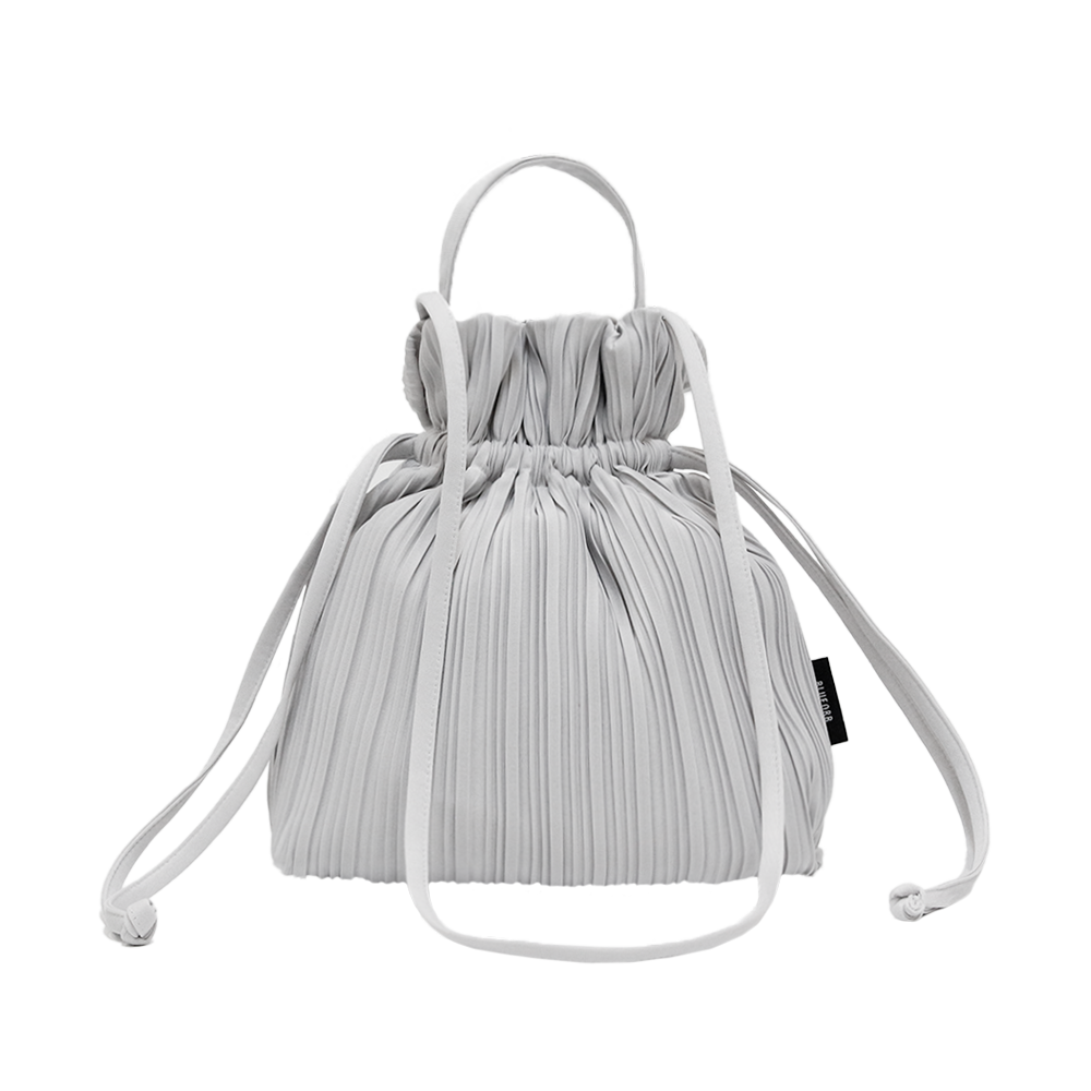 Two Way Ribbon Tote Bag in Metal Grey