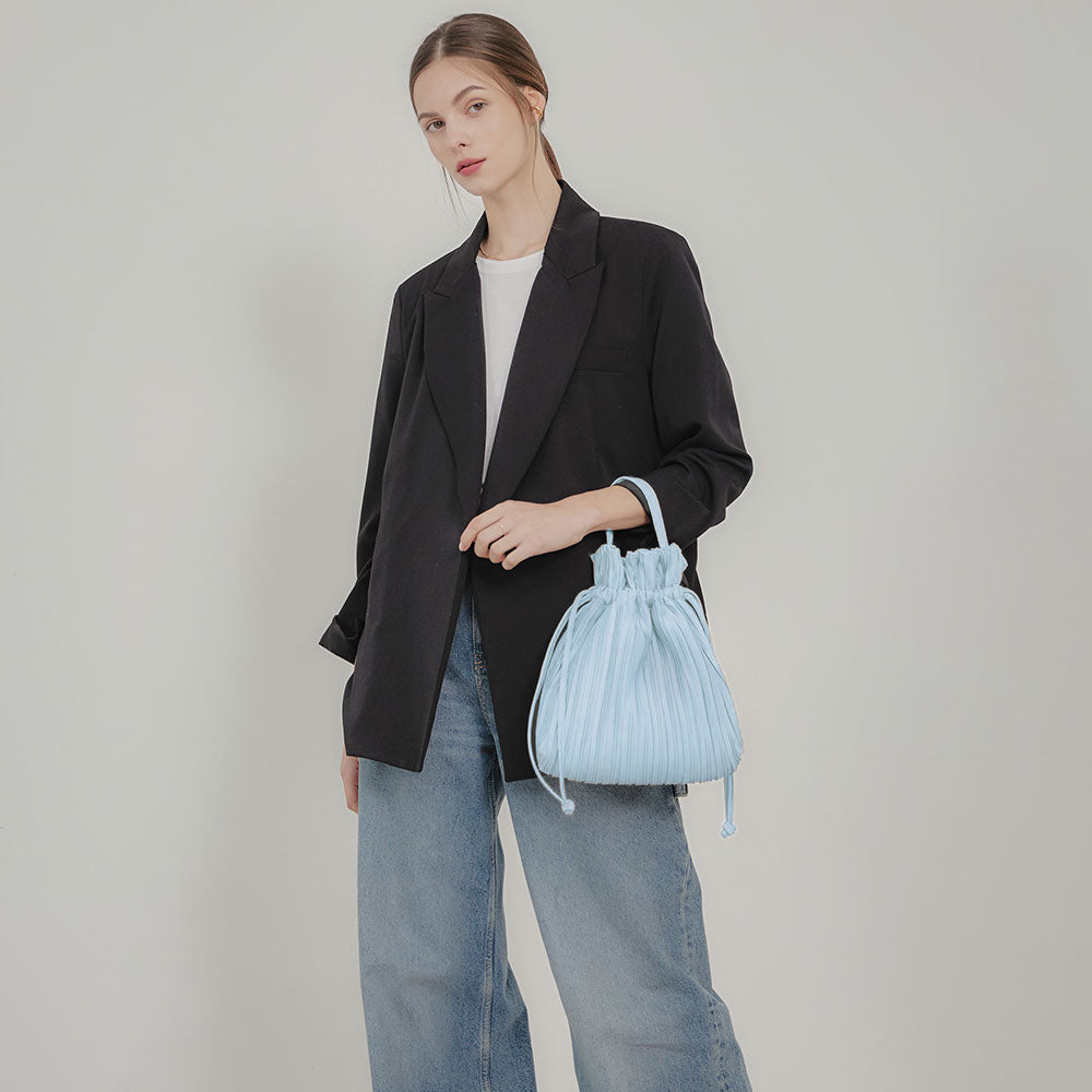 Two Way Ribbon Tote Bag in Icy Blue