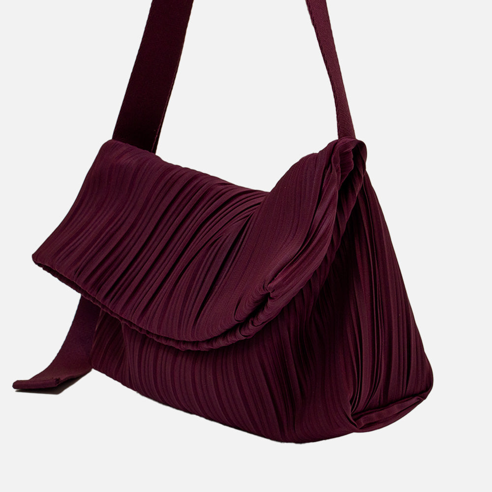 Foldover Bag in Vino Red