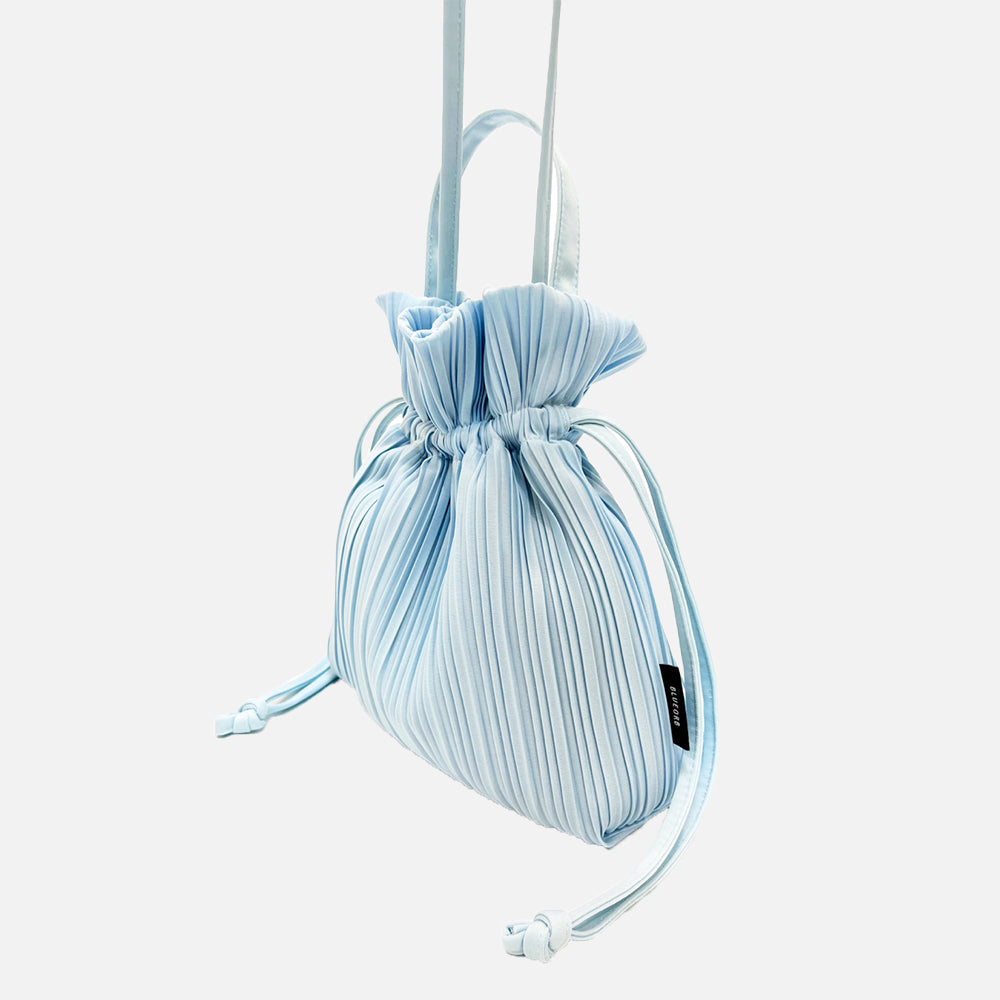Two Way Ribbon Tote Bag in Icy Blue